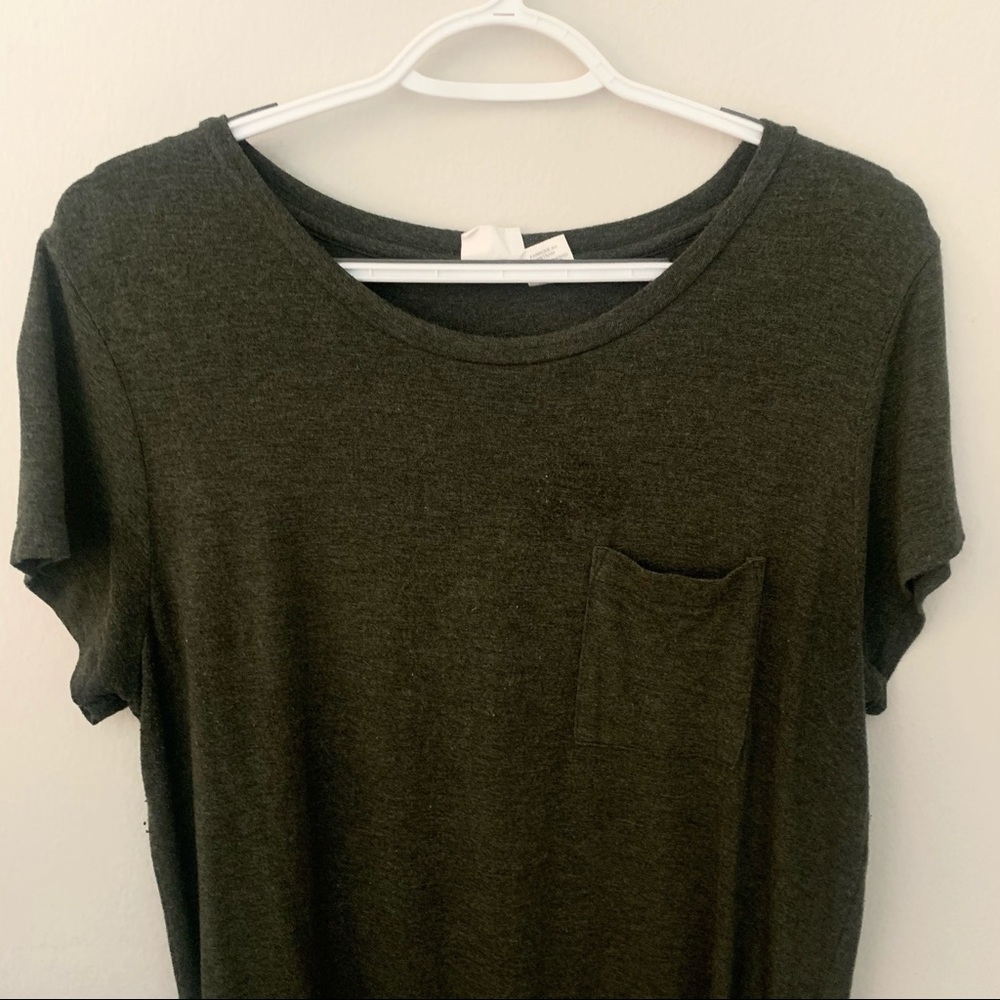 Olive green t shirt dress, size L